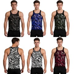 Mens Tank Tops Daily Wear Shirts Vacation T-Shirt Gym Undershirts Fitness Mesh