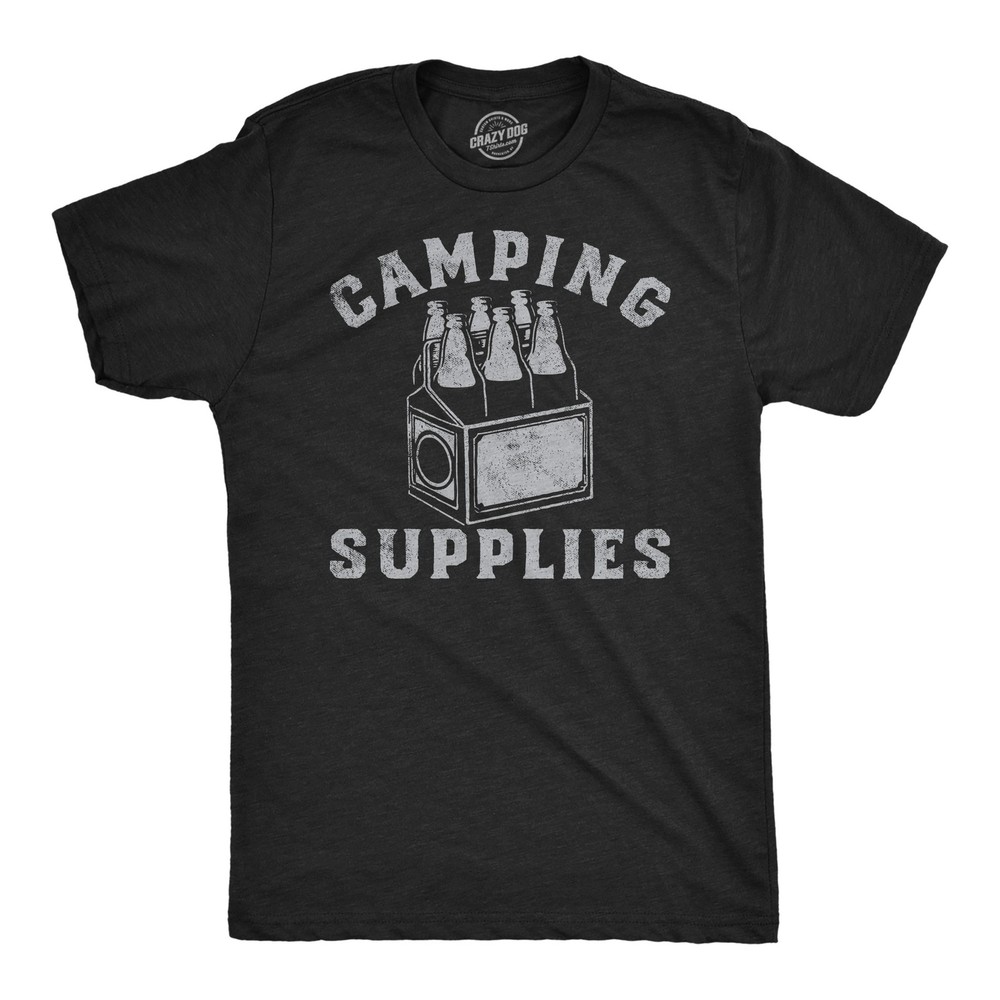 Mens Funny T Shirts Camping Supplies Sarcastic Drinking Graphic Novelty Tee for