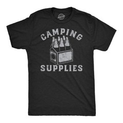 Mens Funny T Shirts Camping Supplies Sarcastic Drinking Graphic Novelty Tee for