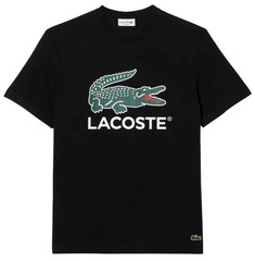 Lacoste Men’s Signature Print Cotton Jersey T-Shirt Black TH1285-51-031
