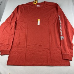 CARHARTT Loose Fit Heavyweight Long-Sleeve Logo Sleeve Graphic Size XL-Tall