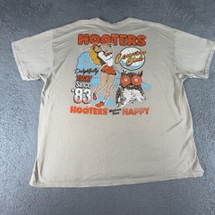 Hooters Country Club Graphic T-Shirt Mens 2XL Beige Golf Cotton Tee