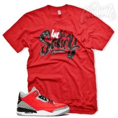 New “SAUCY” T Shirt for J1 3 Cement White Black Tinker Gray Red OG