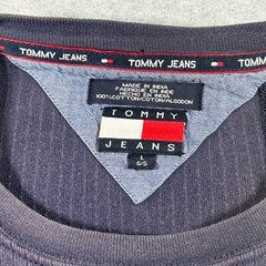 Tommy Jeans Shirt Adult Extra Large Navy Blue Yellow Casual Tri Color Mens