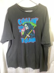 Chillin’ Like A Villain (Grim Reaper) Black 3XL Cotton T Shirt T3