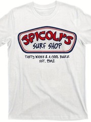 Plus Size Men’S T-Shirt Retro Surf Shop Graphic Tee, Spicoli’S Short Sleeve Ca