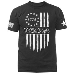 We The People Large Vertical US Flag American Pride Patriotic Graphic T-shirt