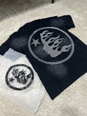 Hellstar Black Rhinestone Logo Graphic Crew Neck Cotton T-Shirt Tee Medium NWT