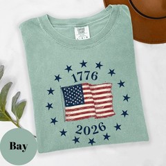 USA Flag 250 Years Shirt 1776 to 2026 Patriotic Anniversary Graphic Sweatshirt