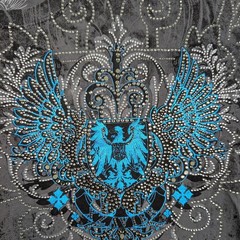 Y2K Xzavier Wings Cross Rhinestone AOP Shirt Men’s Large Gray Affliction Style