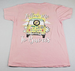 Bucees Shirt Unisex M Pink VW Flower Bus Follow Me Road Trip Dual Retro Graphic