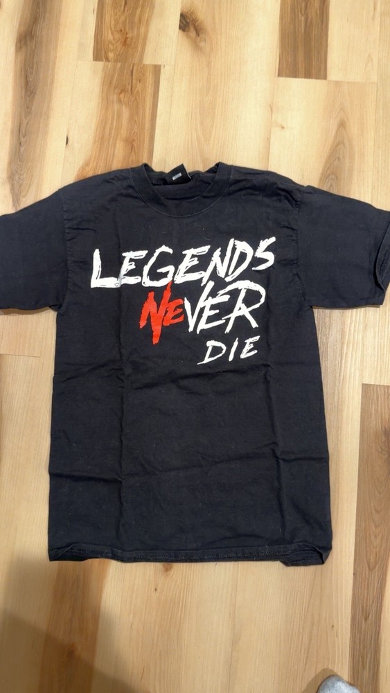 Revenge x Juice Wrld Legends Never Die Men’s Black Cotton Graphic T-Shirt Large