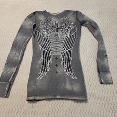 Y2K Affliction Live Fast Reversible Thermal Shirt Mens XS Made In USA See Pics