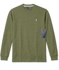 NWT – POLO RALPH LAUREN Mens Waffle Knit Thermal Long Sleeve Shirt-OLIVE – S-XXL
