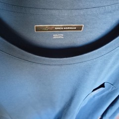 Men’s Greg Norman Pocket Short Sleeve Tee Shirt in Blue w/ Shark Logo SZ XXXL