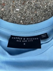 SUPPLY & DEMAND NYC GRAPHIC RHINESTONE STREETWEAR MEDIUM BABY LIGHT BLUE