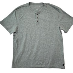 Lucky Brand Mens XL Heather Green Short Sleeve Henley Shirt Cotton Blend RN80318