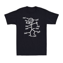 Ow Ow Ow Ow Ow Ow Ow Character Funny Matchstick Saying Gift Quote Men’s T-Shirt