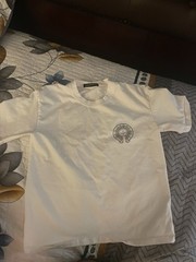 Chrome Hearts Men’s M White Cotton Jersey Crew Neck Horseshoe Logo Tee