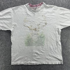 Vintage Deer Buck Wildlife Shirt Mens XL White Layered LAT Sportswear Made USA