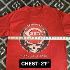 GRATEFUL DEAD CINCINNATI REDS Steal Your Base Mashup T-Shirt. LARGE Preowned NV