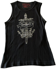Todd Smith Men’s Swarovski Crystals Black Muscle Shirt Size M 100% Cotton