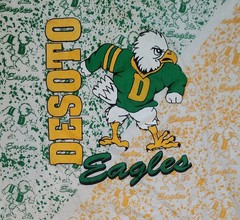 Vintage DeSoto Eagles High School Football AOP T Shirt Single Stitch Rare