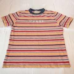 Guess Originals T Shirt Men’s M Striped Logo Crew Neck Multicolour
