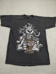 Vintage Pro Max Dog Rich Shirt Mens 3XLT Black Hip Hop Rhinestone Graphic 90s