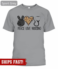 Peace Love Nursing RN Love Nurse Novelty Shirt