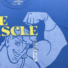 Disney Hercules T-shirt Size XXL The Muscle Blue Large Front Print Yellow White