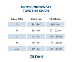 gildan tag-free A-Shirts men 6 pk size large white sleeveless