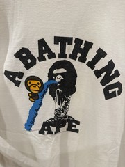 Vintage Bape T Shirt A Bathing Ape x Baby Milo White Size XL
