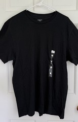 NEW Alfani Short Sleeve Crew T Shirt BLACK 100% Combed Cotton Men’s L
