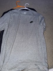 Nike The Nike Tee Men’s L Regular Gray Short Sleeve Crew Neck T-Shirt Logo