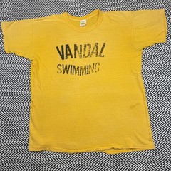 VTG 80s Russell Athletic Size LARGE University Idaho Vandal Swimming Shirt USA