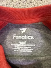 NWOT Fanatics Men’s Baseball T Shirt Size Medium Gray With Red Sleeves