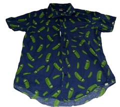 Adult Swim Rick & Morty Men’s Juniors Medium 100% Cotton Collared Pickle Rick