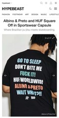 HUF Worldwide AP Albino & Preto Black T Shirt Size XL