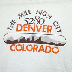 Vintage Denver Colorado Shirt XL The Mile High City 5280 Skyline Logo Souvenir