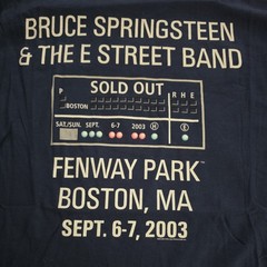 Vintage Bruce Springsteen T Shirt 2003 Fenway Park Concert Blue EL