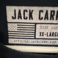 Jack Carr Men’s Black Solid Logo Crew Neck Short Sleeve T-Shirt, XXL
