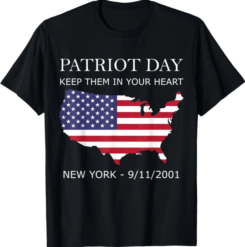 9-11 Memorial Quote USA Flag Patriots Day Tribute T-Shirt
