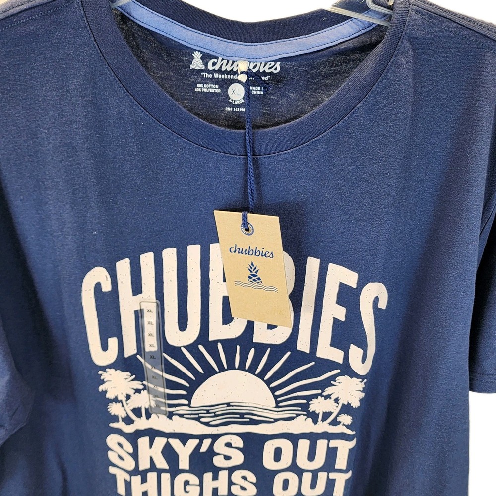Chubbies T-Shirt Men’s XL The No Brainer Non Pocket Graphic Blue New Shirt Tags