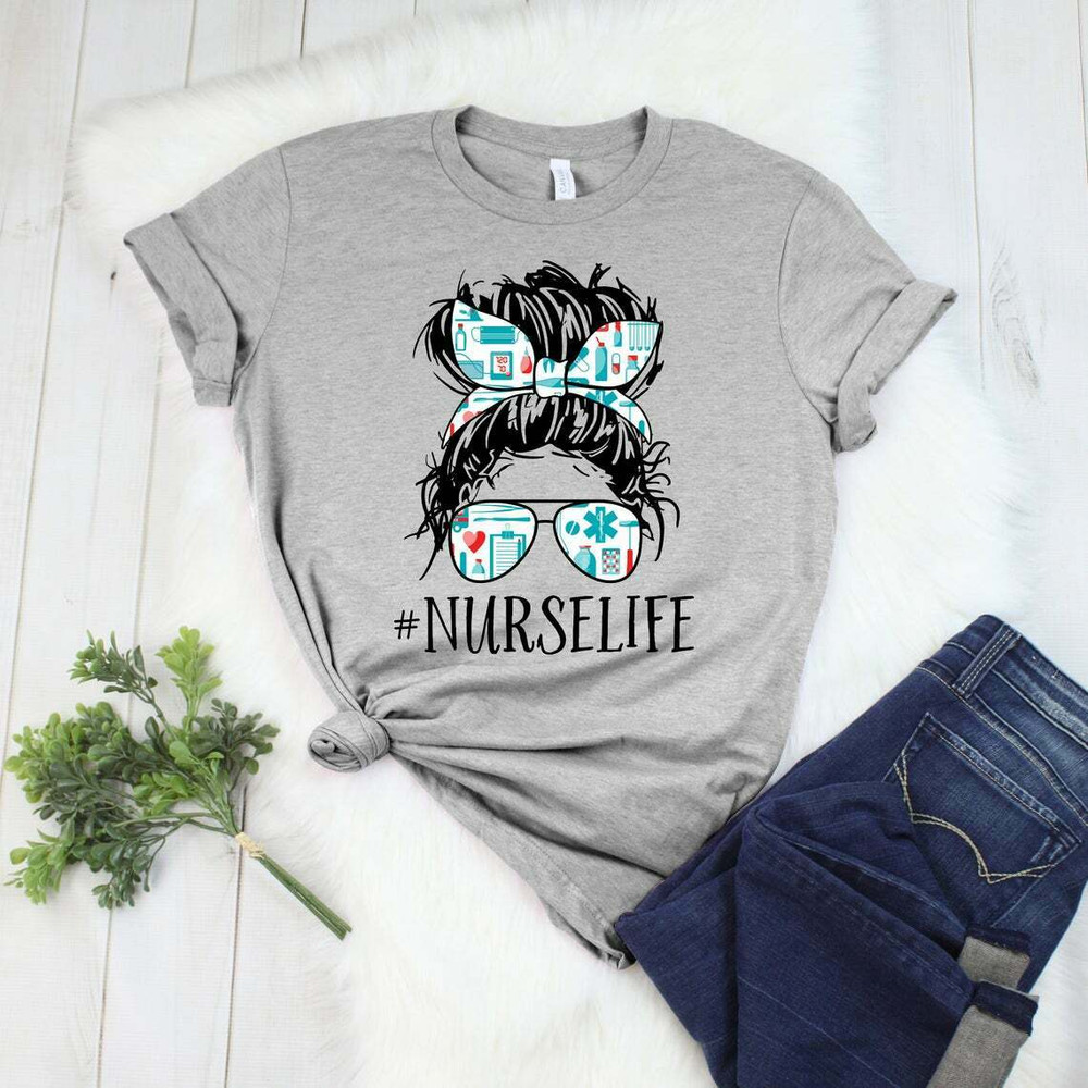 Nurse Life Shirt Registered Nurse Shirts RN Shirts Nurse Week CNA T Shirt Grey