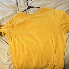 Nike Air The Nike Tee Men’s L Yellow Graphic Logo Crew Neck Short Sleeve T-Shirt