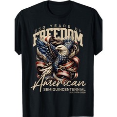 250 Years of American Freedom Eagle Patriotic T-Shirt