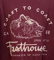 Fasthouse California Bear Men’s burgundy T Shirt Size XL