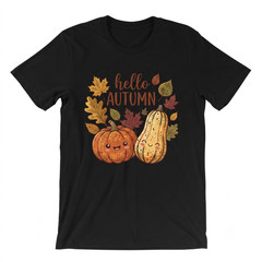 Hello Fall Womens T-Shirt Thanksgiving Autumn Thanksgiving T-shirt For Men Women