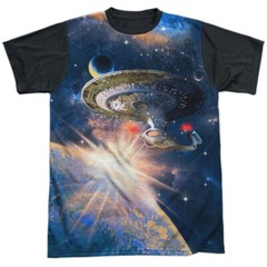 Star Trek Next Generation Enterprise Adult Costume T Shirt (Black Back), S-3XL